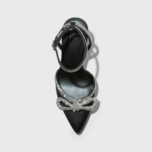 Women's Carmin Bow Pumps - A New Day Black 9.5 - Picture 2 of 3